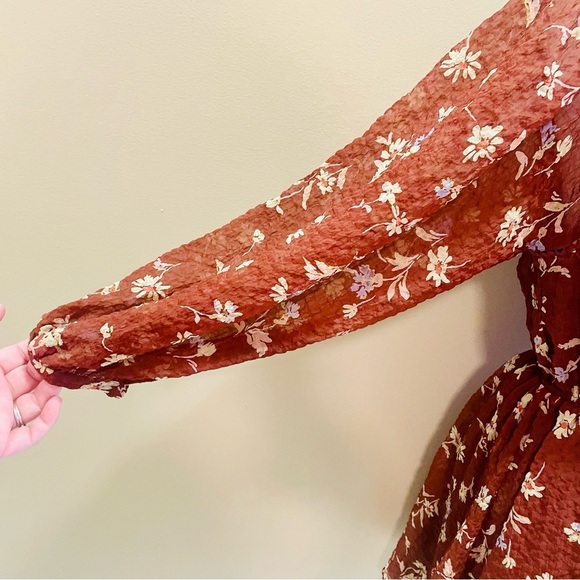 Madewell Floral Rust Dress XS X-Small NWT NEW! - Picture 2 of 8